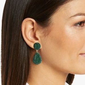✨💚 Perry Street Emerald Green Miranda Rhinestone Drop Statement Earrings ✨💚✨